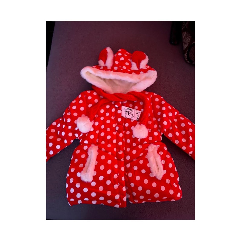 Toddler Red White Bunny Coat